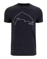 Simms Trout Outline T-Shirt Dark Gunmetal Heather