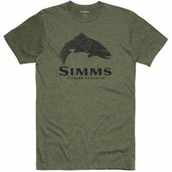 Simms Wood Trout Fill T-Shirt Military Heather XXL