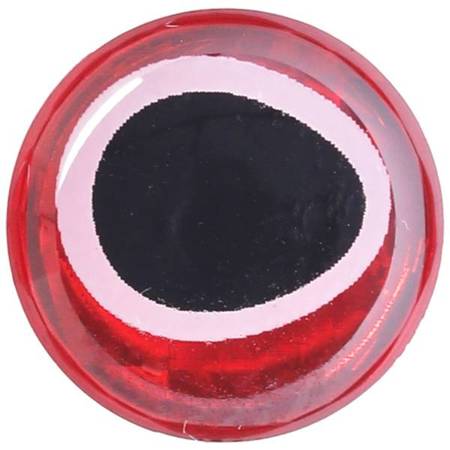FFGene Soft Jurassic 3-D Eyes -8 mm - Red With White Rim Black Pupil