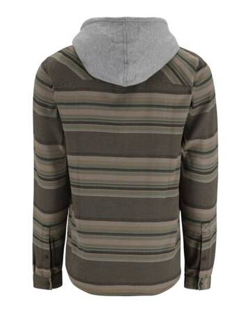 Simms Santee Flannel Hoody Hickory/Dolomite Blanket Stripe 