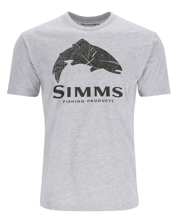 Simms Wood Trout Fill T-Shirt Grey Heather 